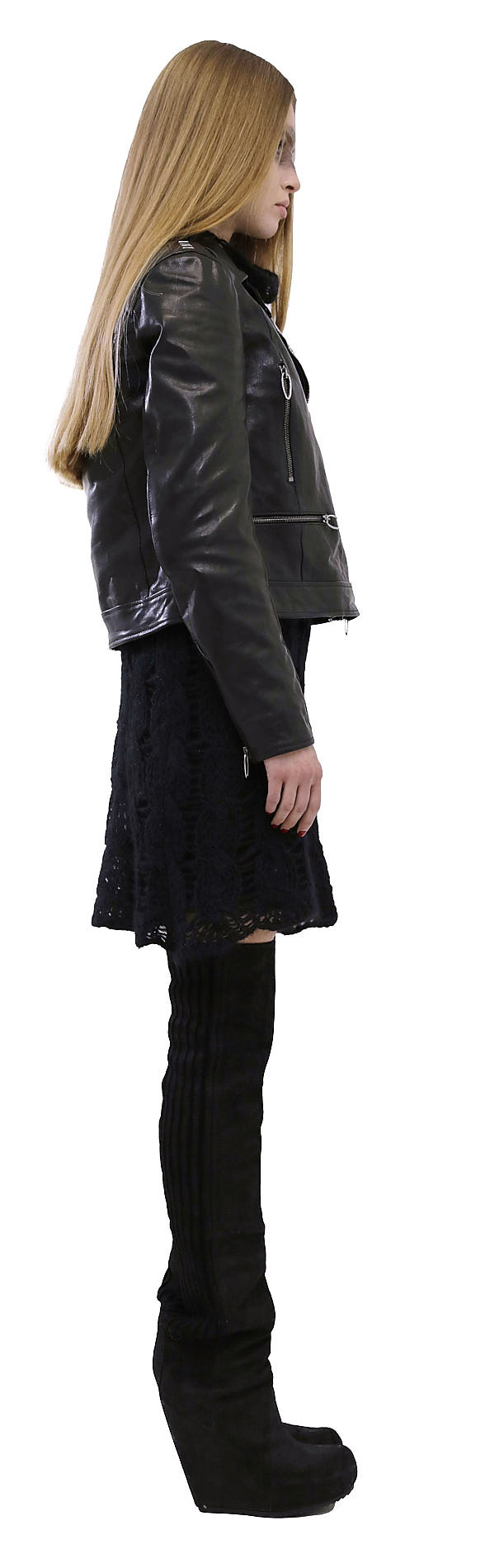 DANIELE BASTA LEATHER AND SILVER JACKET 